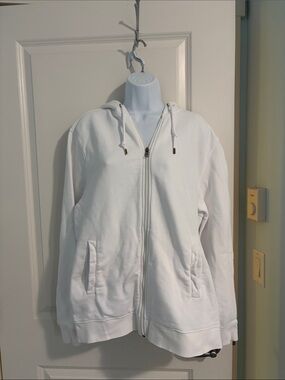 H&M White Full-Zip Hoodie Jacket